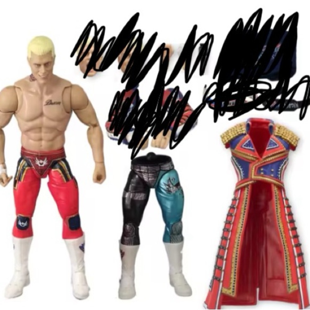 This used Aew figure is Cody Rhodes some of the items I don’t have.